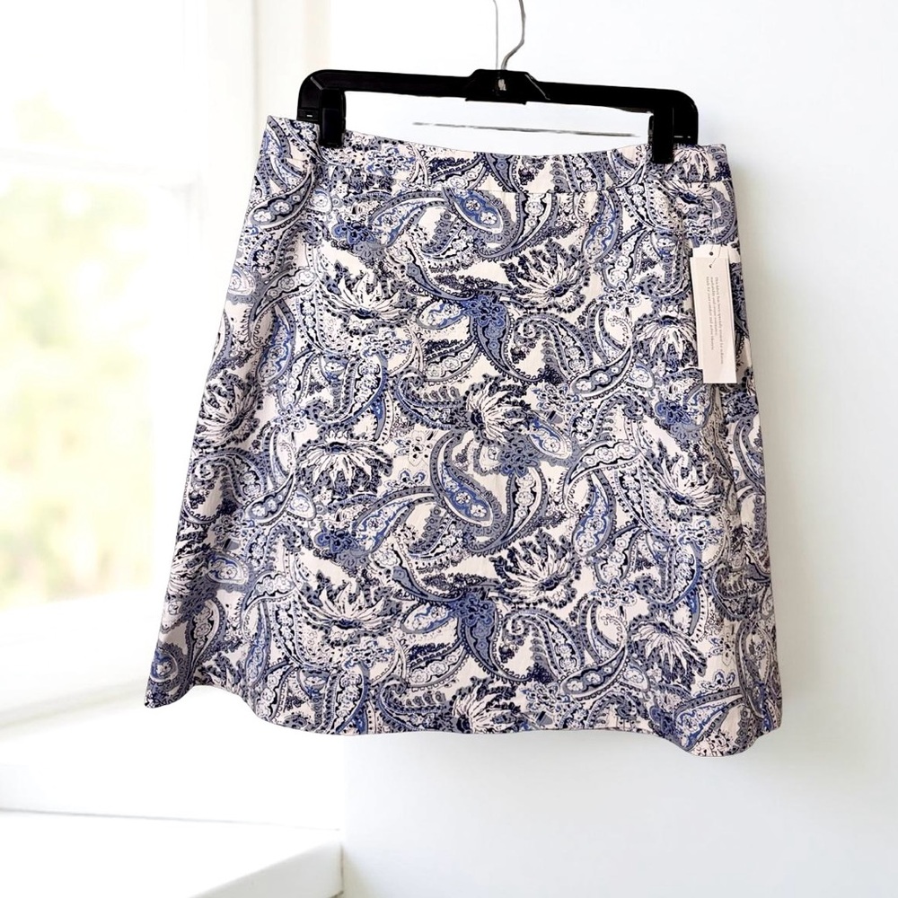 Elegant Margaret M. Blue Paisley Skirt Size Large